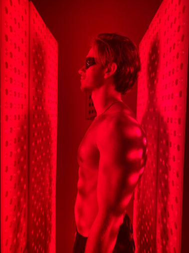 Man doing Red Light Therapy service