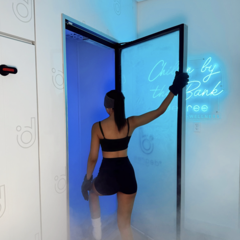 Female posing before starting cryotherapy session